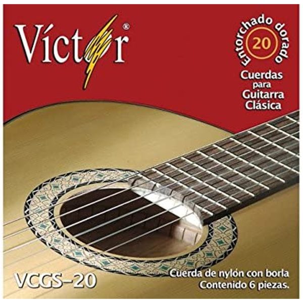 CUERDAS VICTOR 20 P GUITARRA C BORLA NEG on Sale