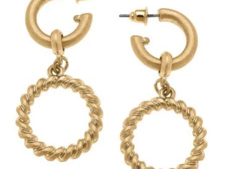 Twisted Metal Drop Hoop Earrings Discount