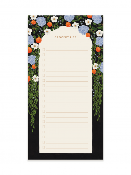 Orange Blooms Grocery Notepad Online Hot Sale