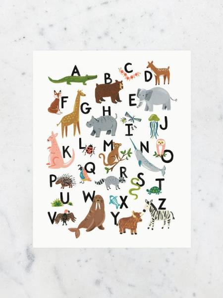 ABC Animals Art Print Sale