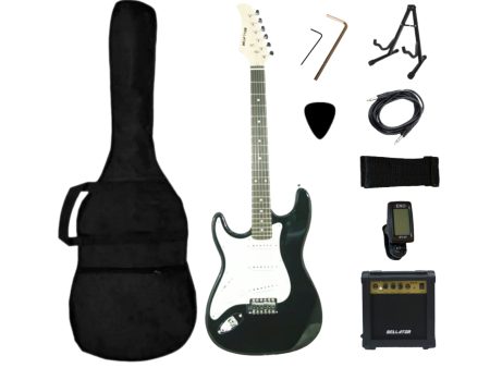 PAQUETE DE GUITARRA ZURDA NEGRA BELLATOR For Cheap