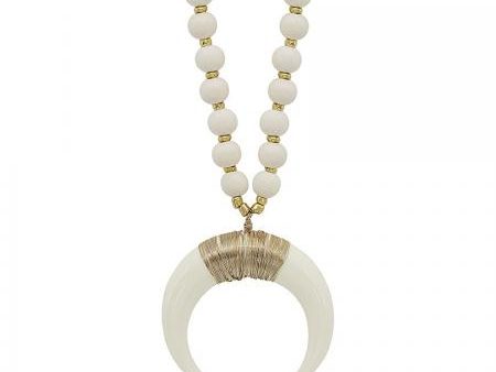 White Wood Horn Necklace Cheap