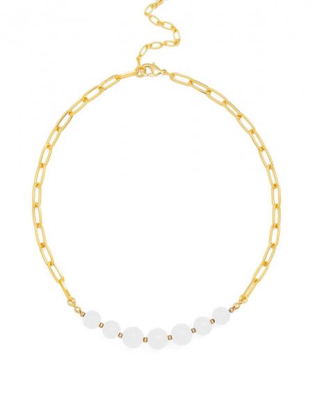 White Glass Bead Necklace Online Sale