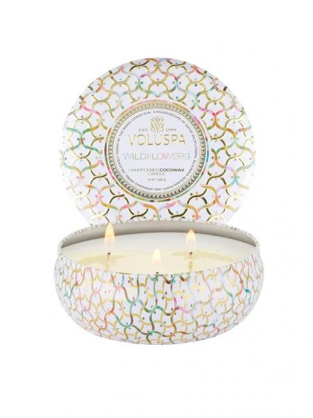 Wildflowers 3 Wick Tin Candle Hot on Sale