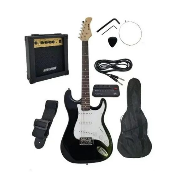 PAQUETE DE GUITARRA ELECTRICA NEGRA BELLATOR Online Hot Sale