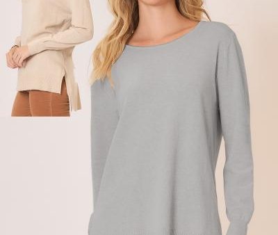 Ultra-Soft Boat Neck Hi-Lo Sweater Online Hot Sale